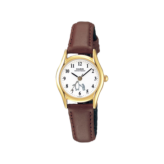 Reloj Análogo Clásico Dorado de Mujer