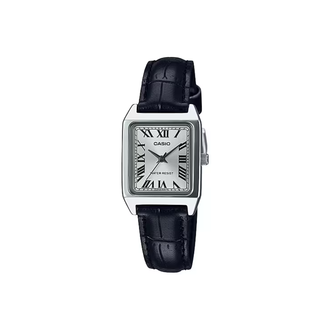 Reloj Análogo Clásico Plateado de Mujer