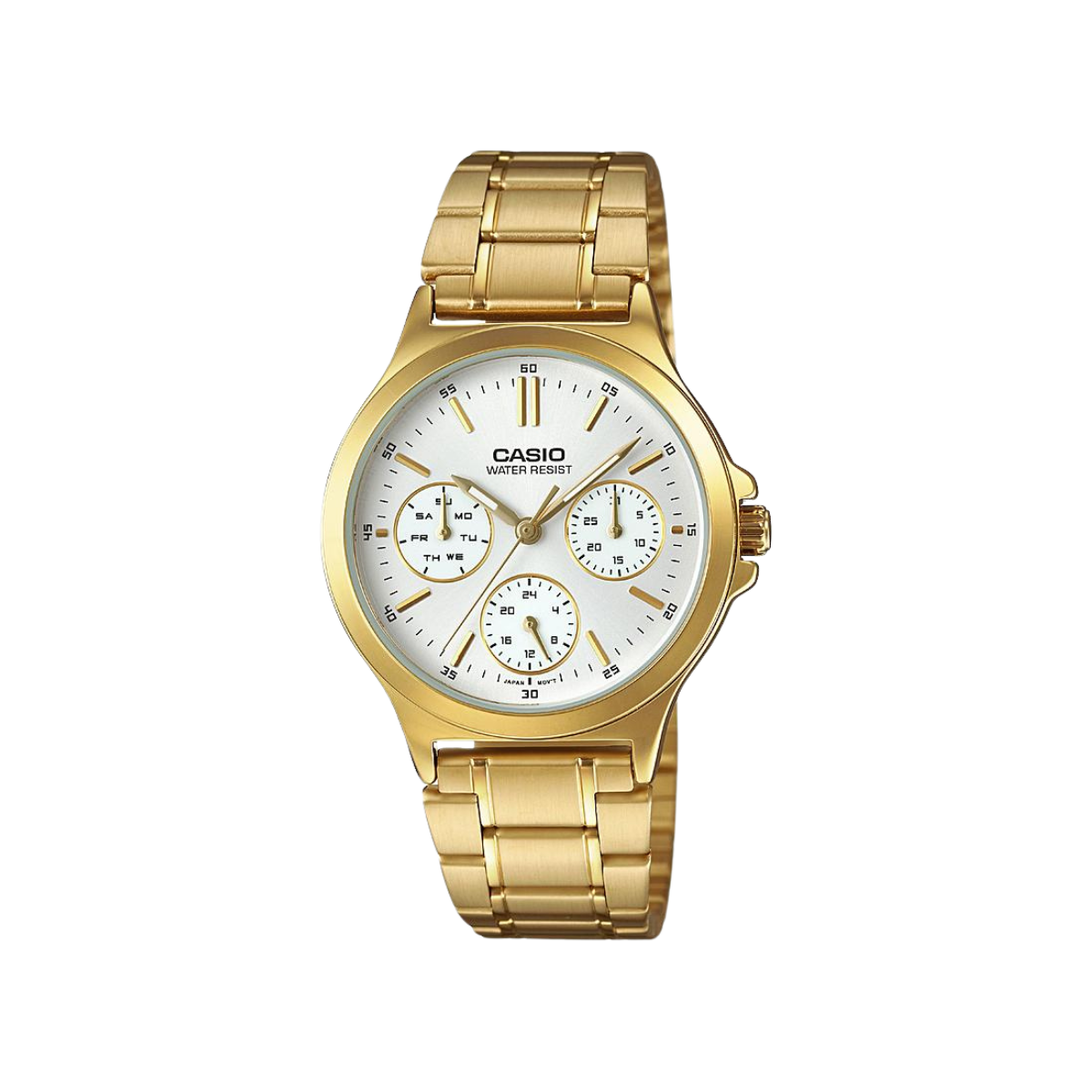 Reloj Análogo Multifunción Casual Dorado de Mujer