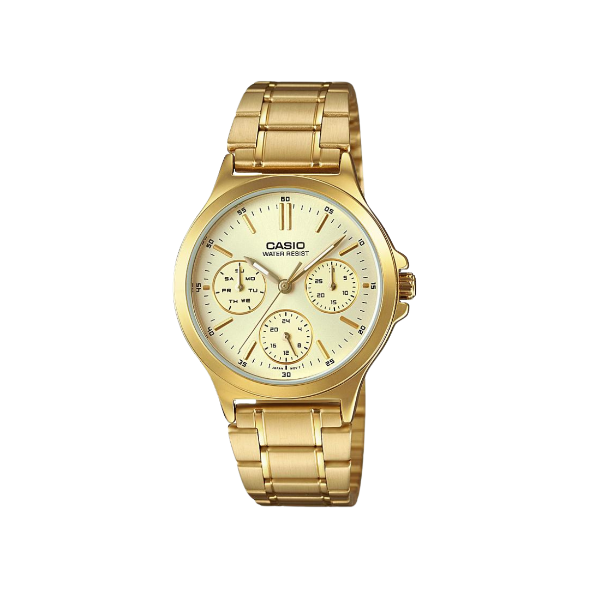 Reloj Análogo Multifunción Casual Dorado de Mujer