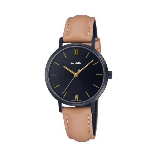 Reloj Análogo Minimalista Ejecutivo Negro de Mujer