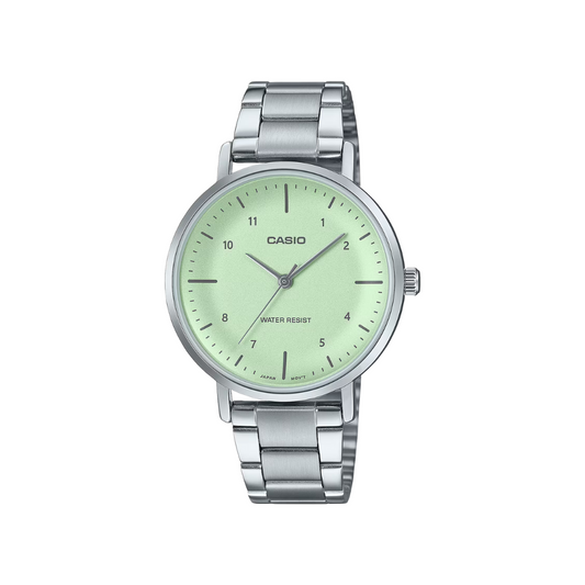 Reloj Análogo Clásico Plateado de Mujer
