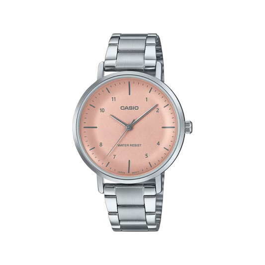 Reloj Análogo Clásico Plateado de Mujer