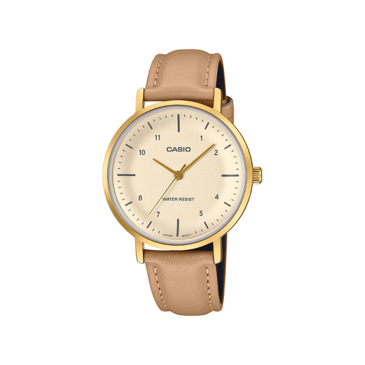 Reloj Análogo Clásico Dorado de Mujer