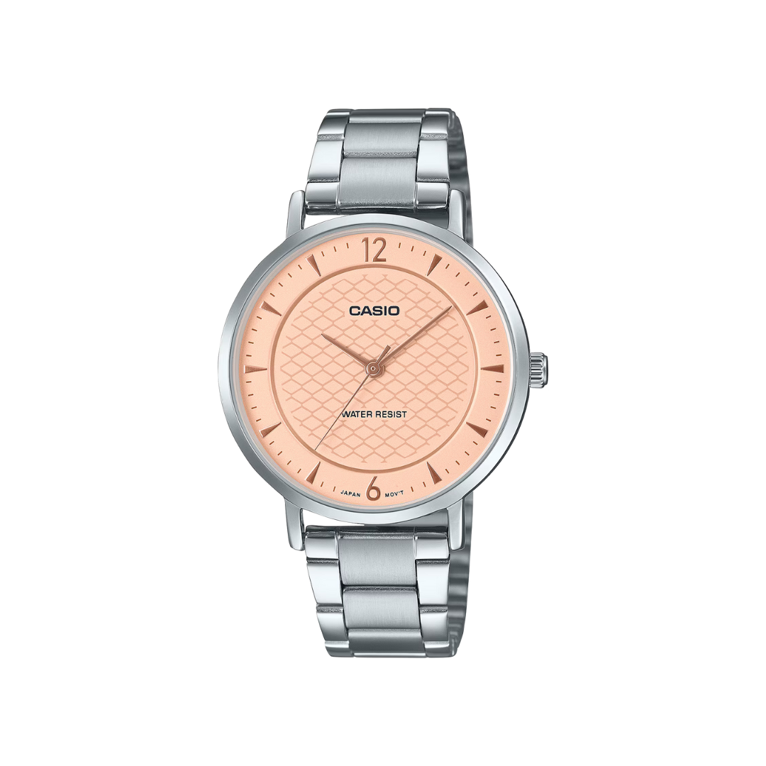 Reloj Análogo Clásico Plateado de Mujer