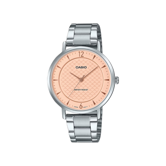 Reloj Análogo Clásico Plateado de Mujer
