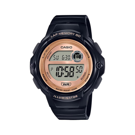 Reloj Digital Illuminator Lap Memory Sport Negro de Mujer