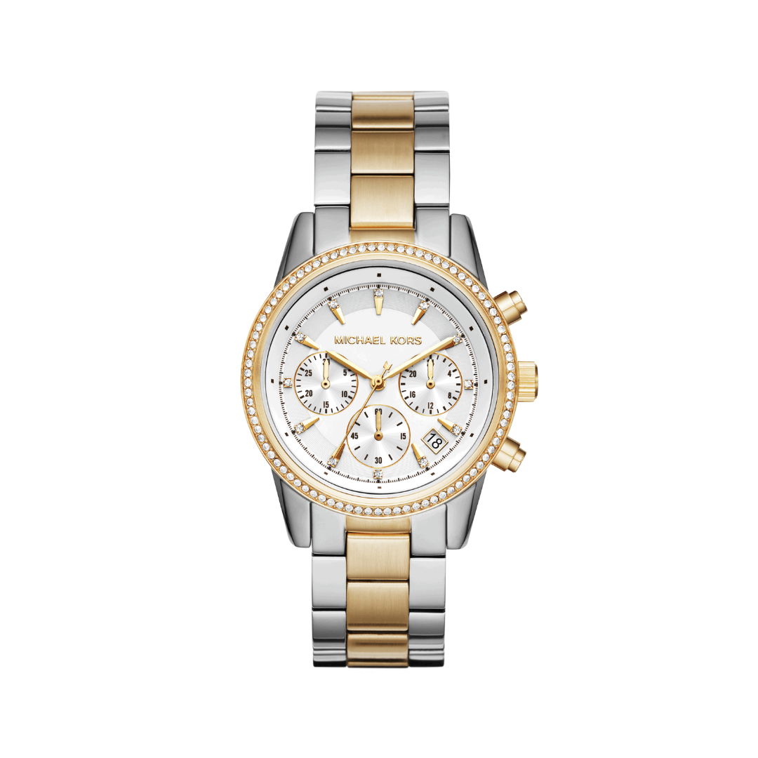 Reloj Análogo Plateado con Dorado Sport de Mujer