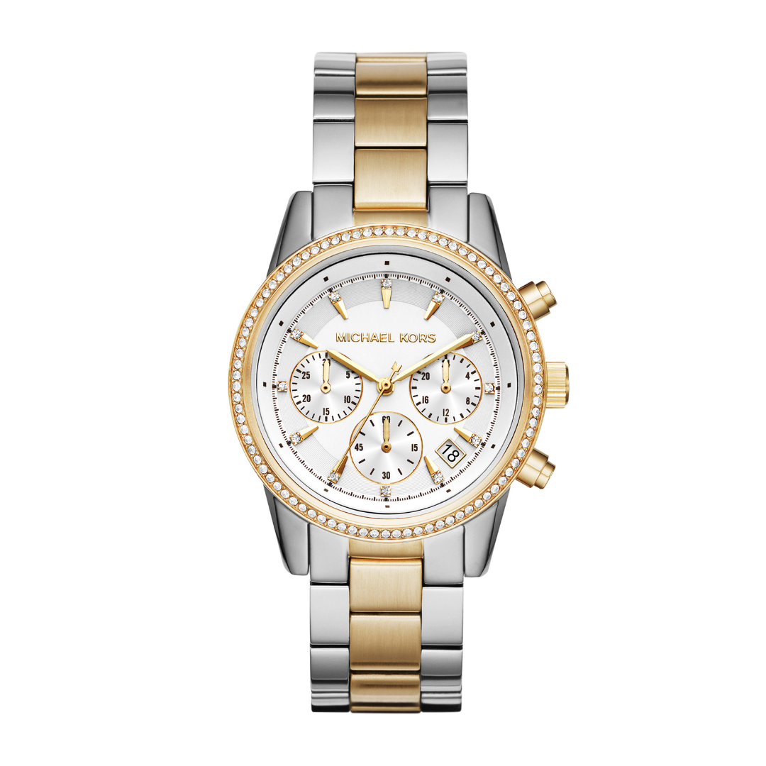 Reloj Análogo Plateado con Dorado Sport de Mujer