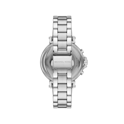 Reloj Análogo Casual Plateado con Cronógrafo de Mujer