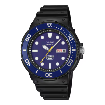 Reloj Análogo Deportivo Negro con Azul de Hombre