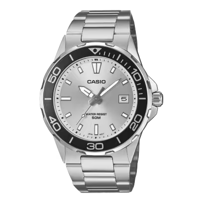 Reloj Análogo Casio Cuarzo Plateado de Hombre