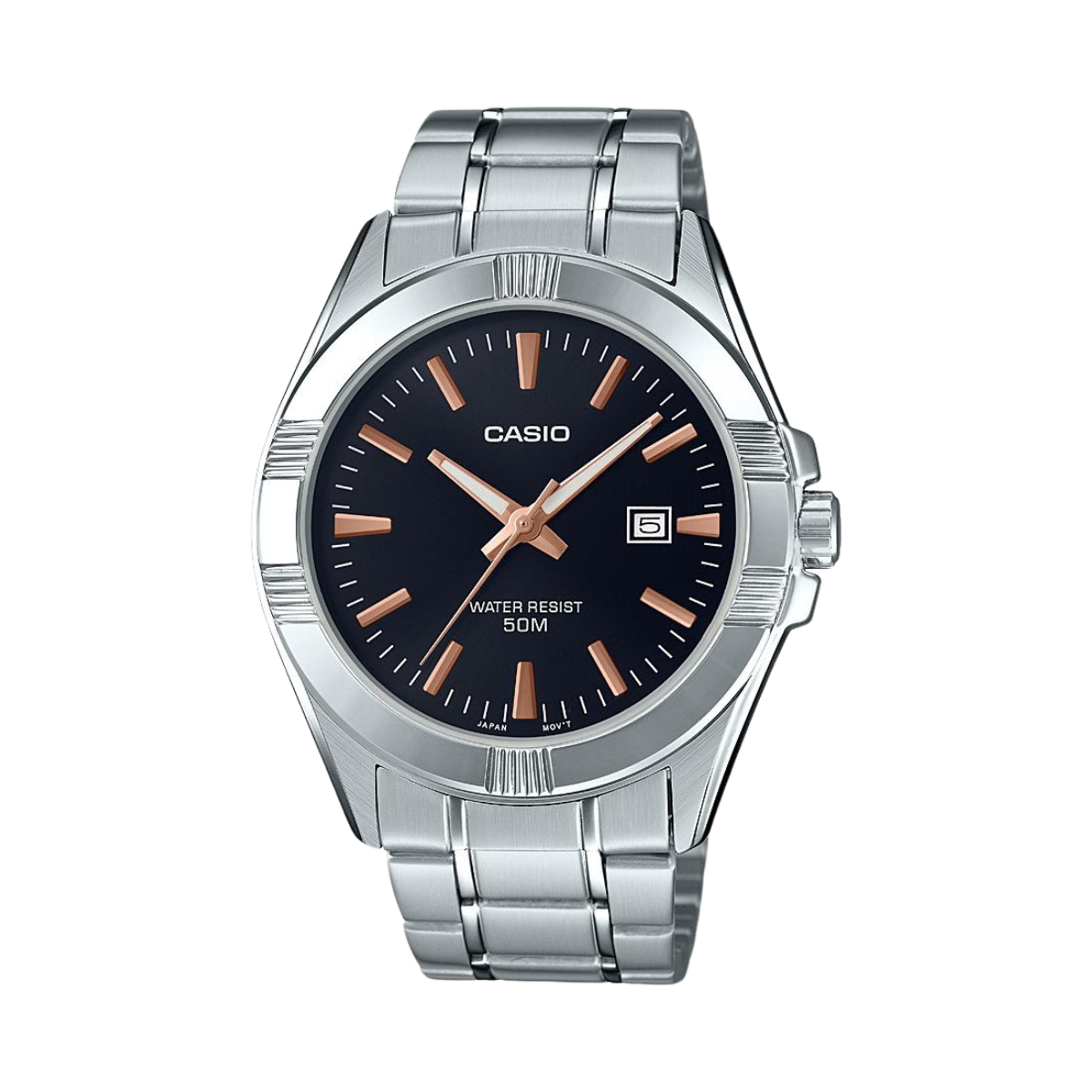 Reloj Análogo Casual Plateado de Hombre