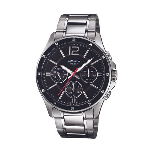 Reloj Análogo Multifunción Casual Plateado de Hombre