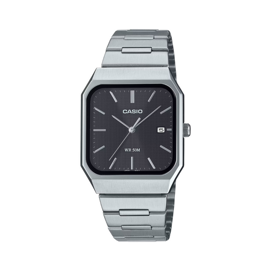 Reloj Análogo Clásico Plateado de Hombre