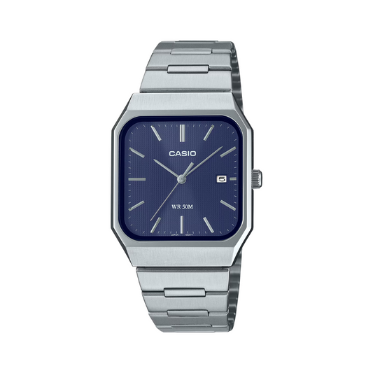 Reloj Análogo Clásico Plateado de Hombre