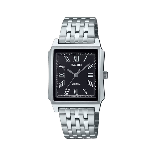 Reloj Análogo Clásico Plateado de Hombre
