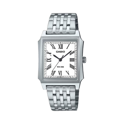 Reloj Análogo Clásico Plateado de Hombre