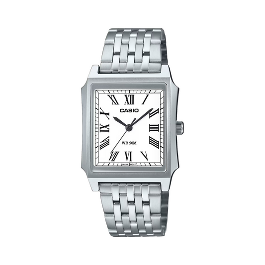 Reloj Análogo Clásico Plateado de Hombre