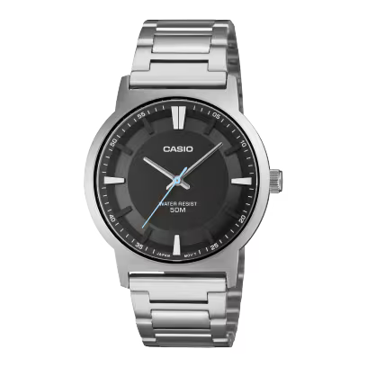 Reloj Análogo Casio Cuarzo Negro y Plateado de Hombre