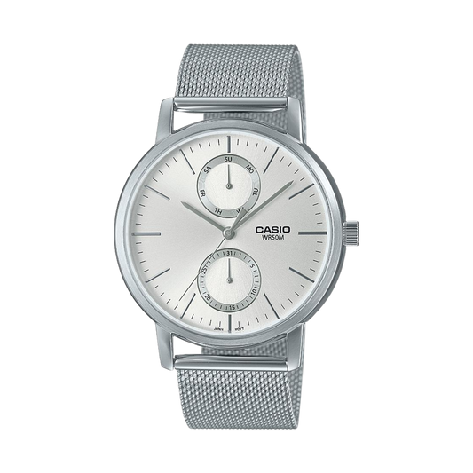 Reloj Análogo Casual Plateado de Hombre