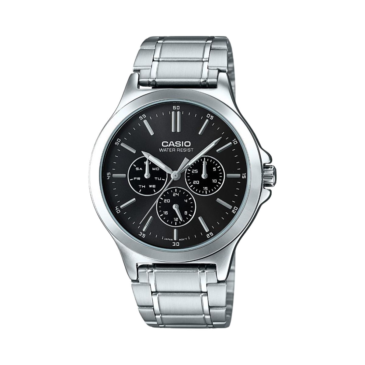 Reloj Análogo Multifunción Casual Plateado de Hombre