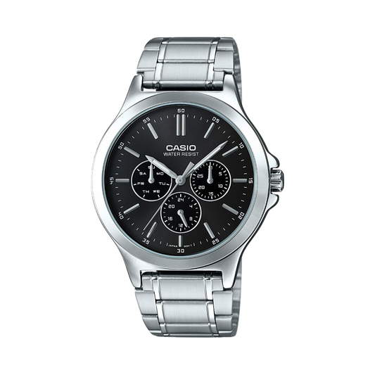 Reloj Análogo Multifunción Casual Plateado de Hombre