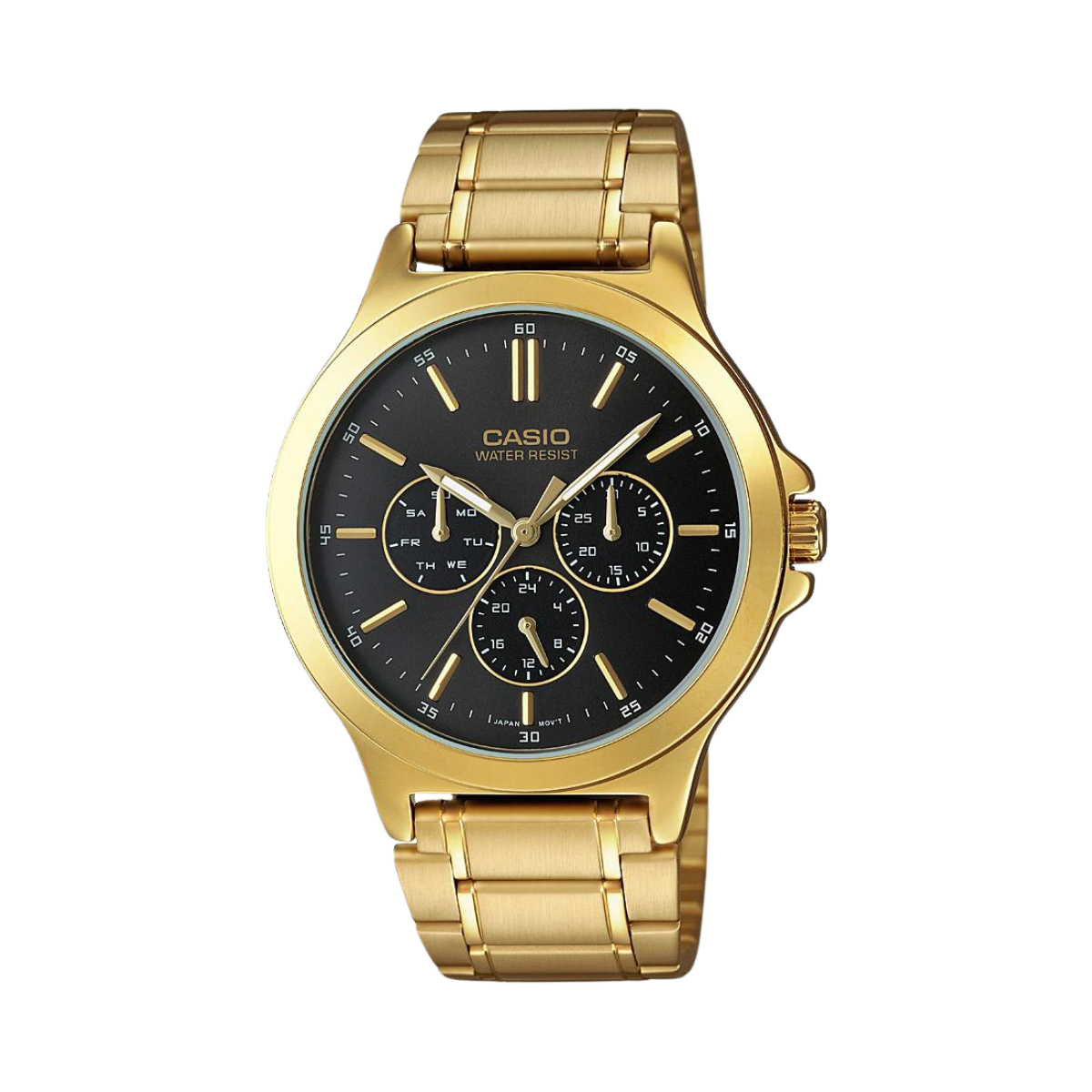 Reloj Análogo Estándar Multifunción Casual Dorado de Hombre