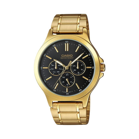 Reloj Análogo Estándar Multifunción Casual Dorado de Hombre