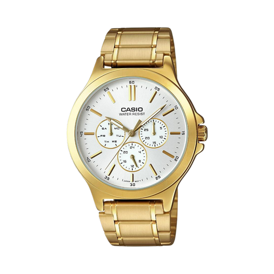 Reloj Análogo Multifunción Casual Dorado de Hombre