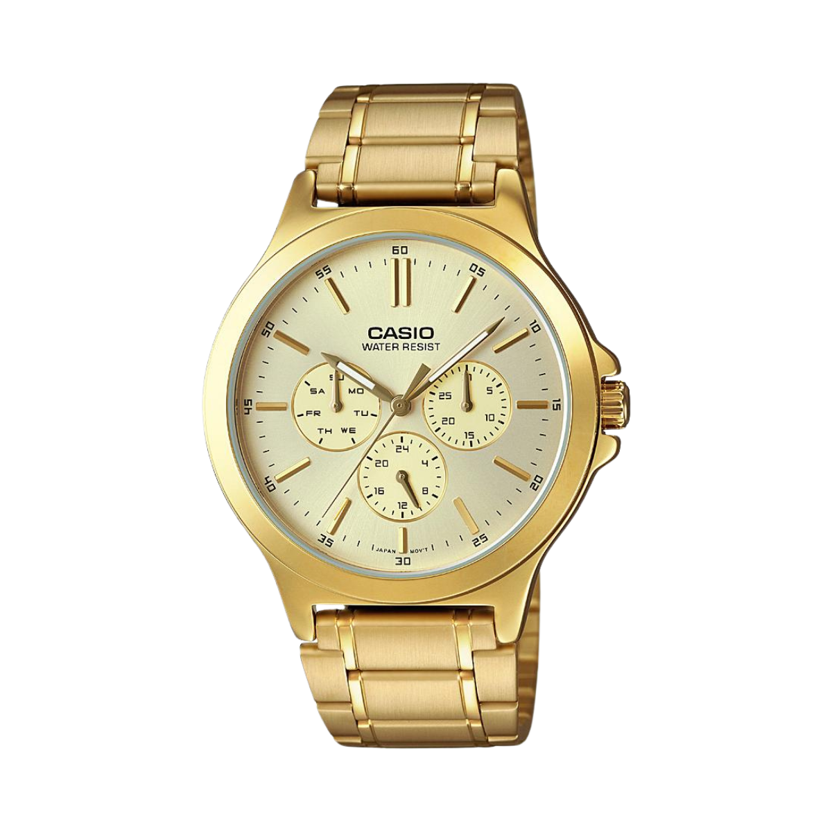 Reloj Análogo Multifunción Casual Dorado de Hombre