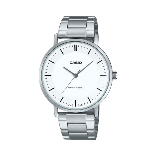 Reloj Análogo Clásico Plateado de Hombre