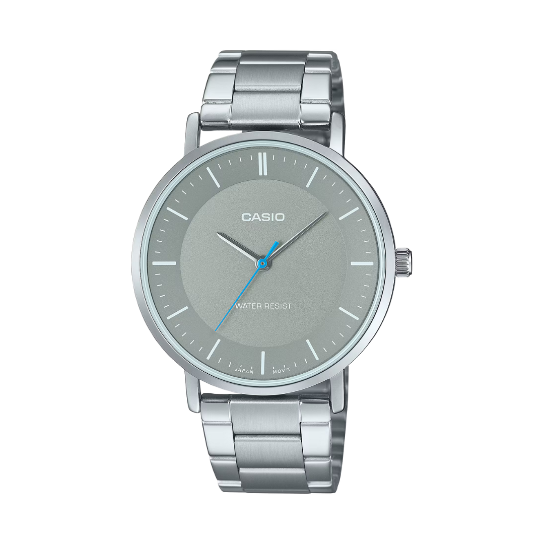 Reloj Análogo Clásico Plateado de Hombre
