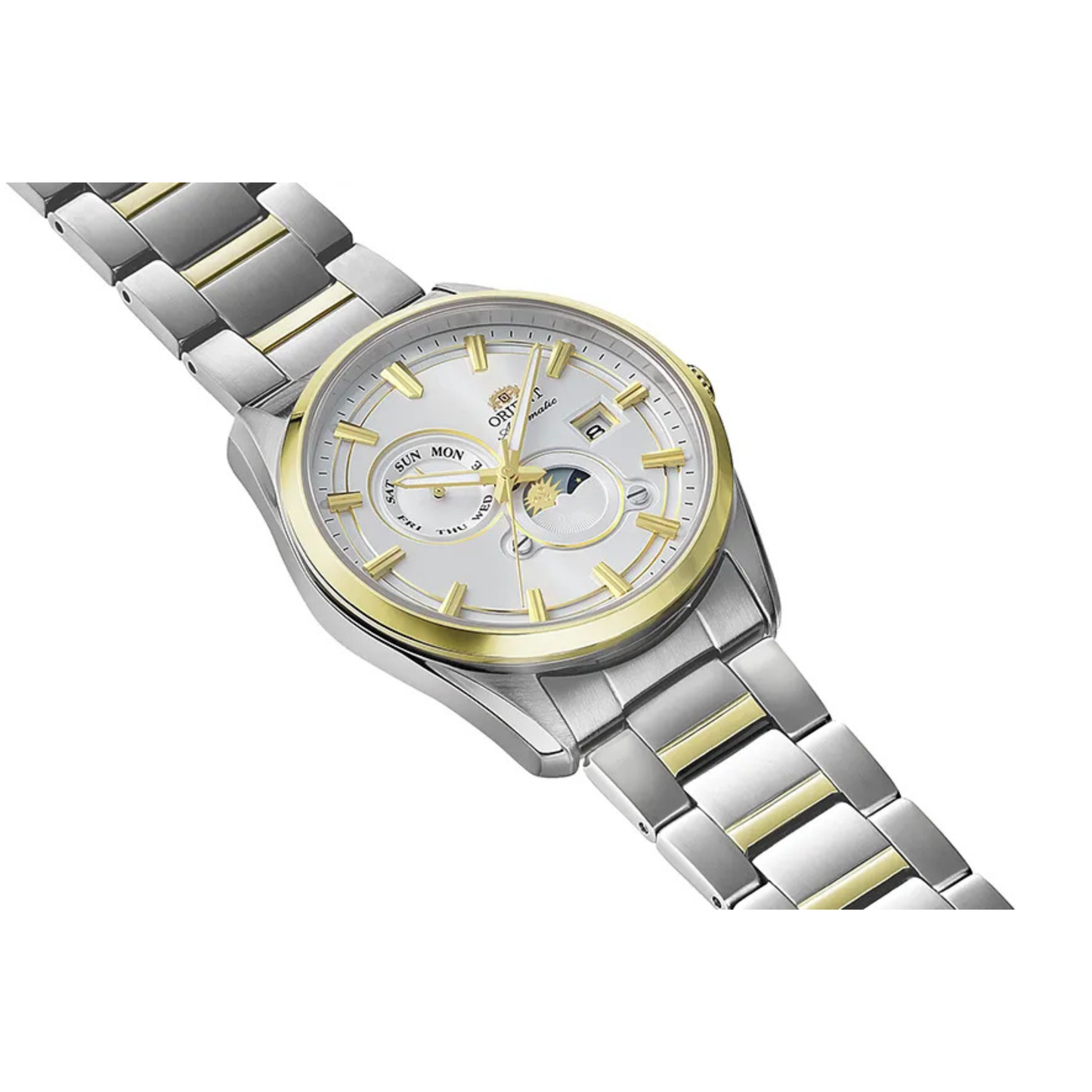 Reloj Orient Stretto Day & Night Automático Luxury Doble Tono de Hombre