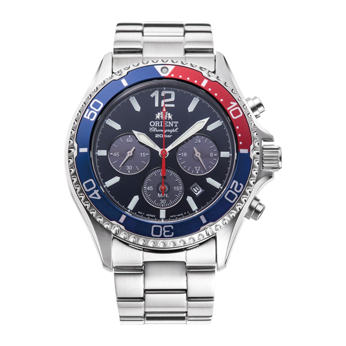 Reloj Orient Mako Chronograph Solar Azul de Hombre