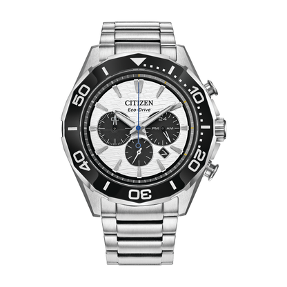 Reloj Análogo Eco-Drive Chrono Plateado de Hombre