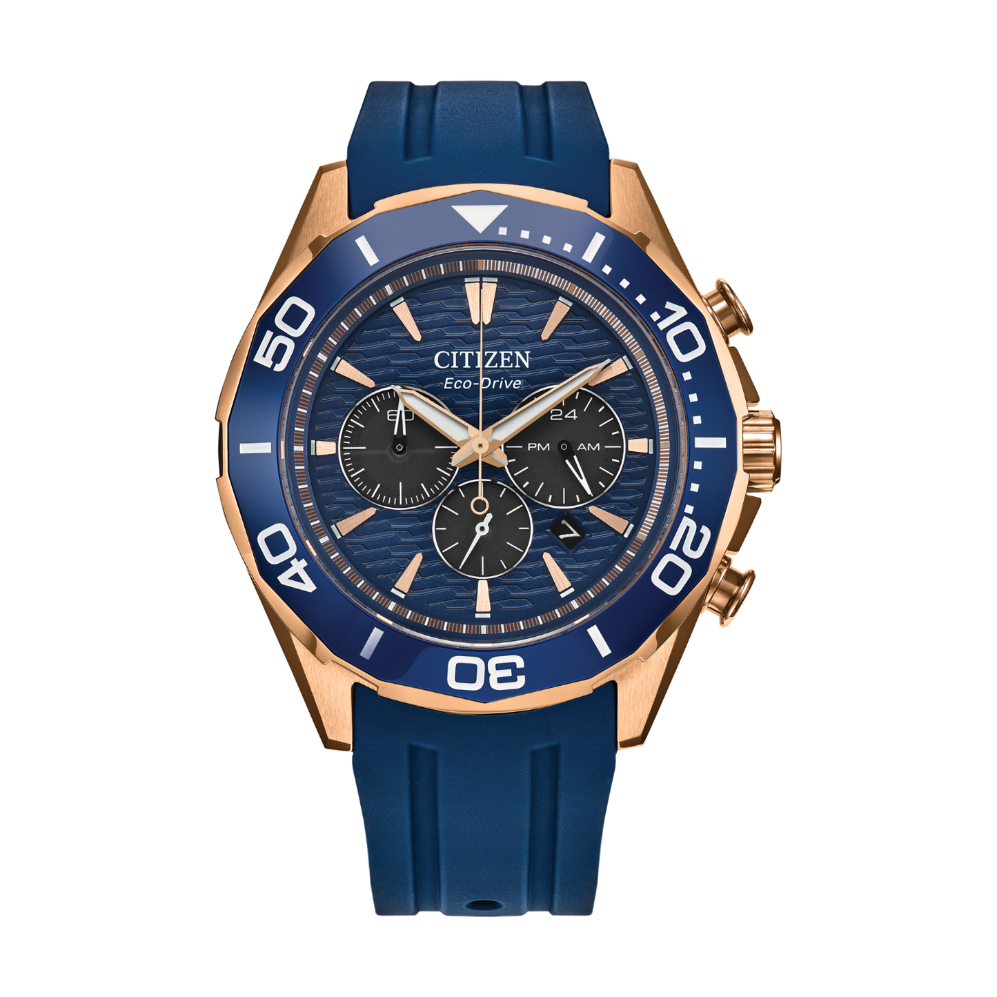 Reloj Análogo Eco Drive Endeavor Chrono Deportivo Oro Rosa de Hombre