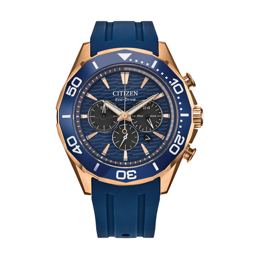 Reloj Análogo Eco Drive Endeavor Chrono Deportivo Oro Rosa de Hombre