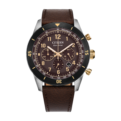 Reloj Análogo Eco-Drive Chrono Plateado de Hombre