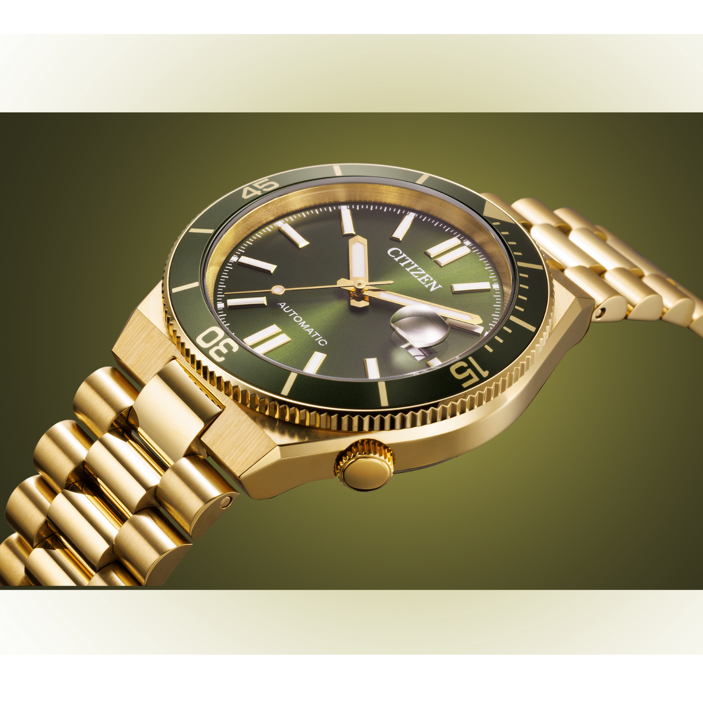 Reloj Análogo Automático Ejecutivo Citizen Tsuyosa Marine Dorado de Hombre