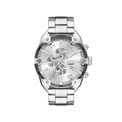 Reloj Análogo con Cronógrafo Casual Plateado de Hombre