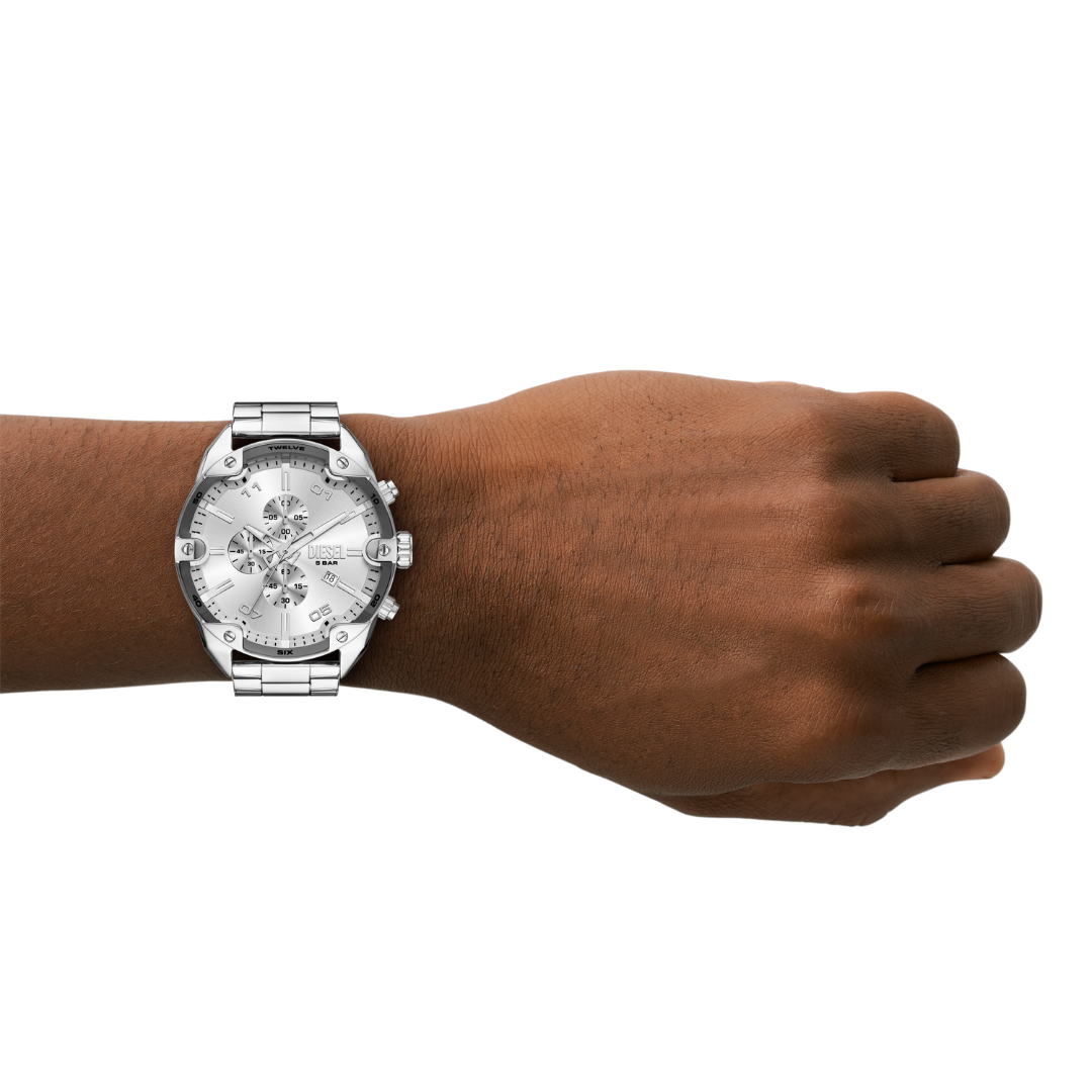 Reloj Análogo con Cronógrafo Casual Plateado de Hombre
