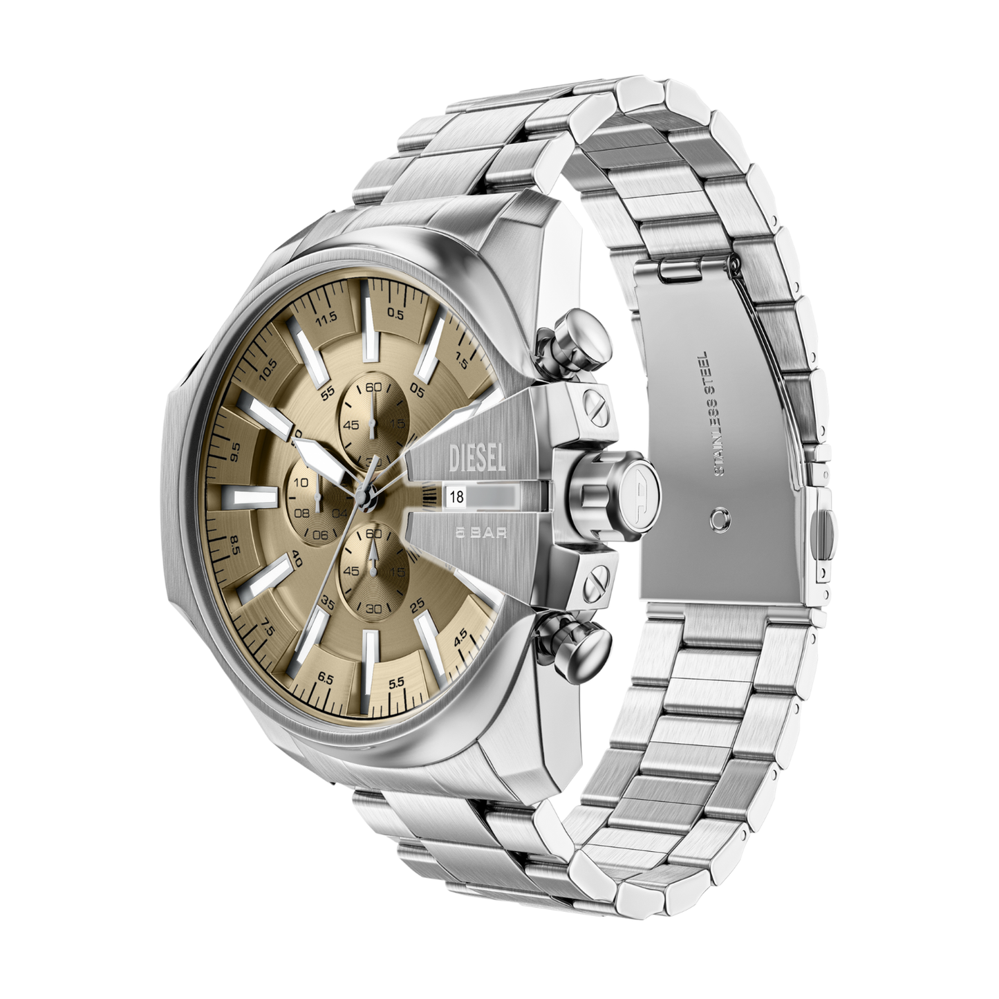 Reloj Análogo Casual Plateado de Hombre