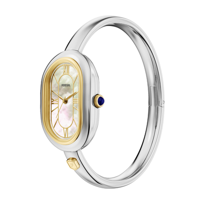 Reloj Análogo Ejecutivo Plateado de Mujer