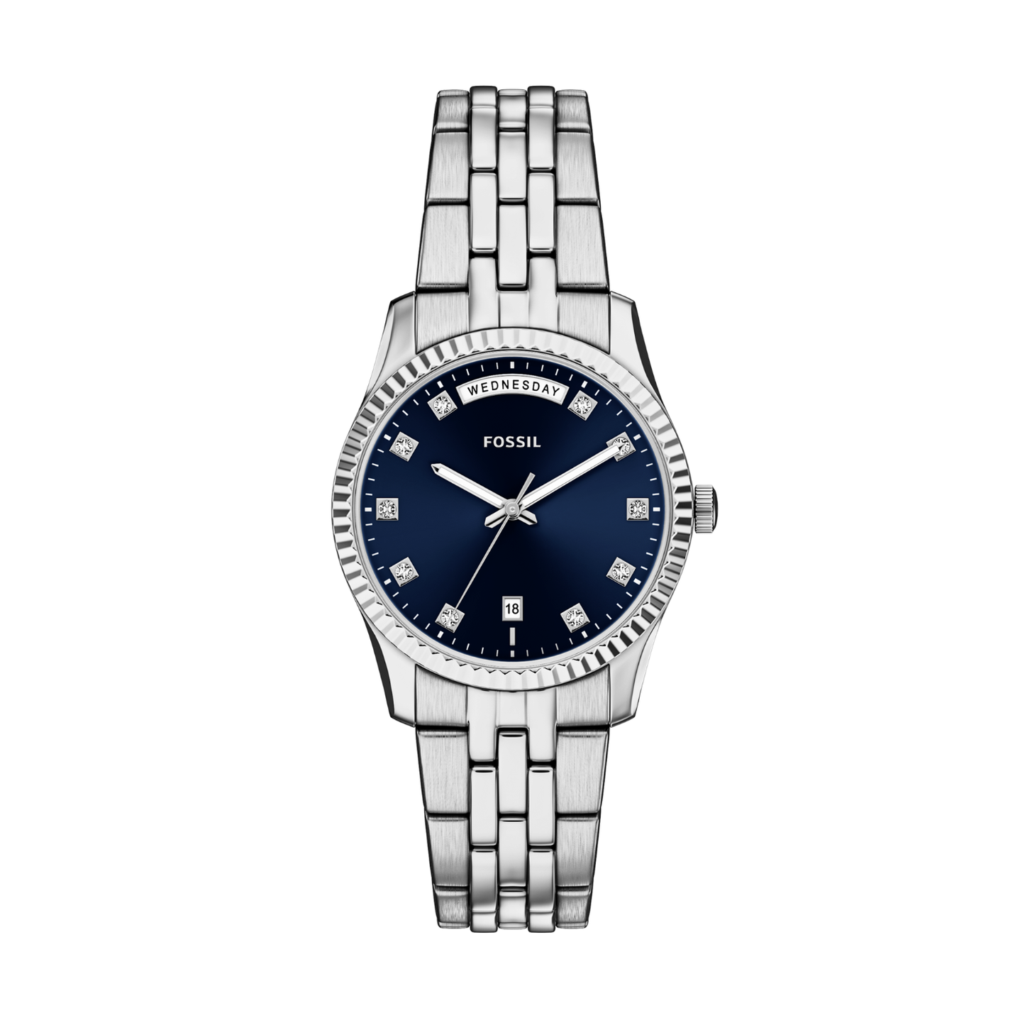 Reloj Análogo Ejecutivo Plateado de Mujer
