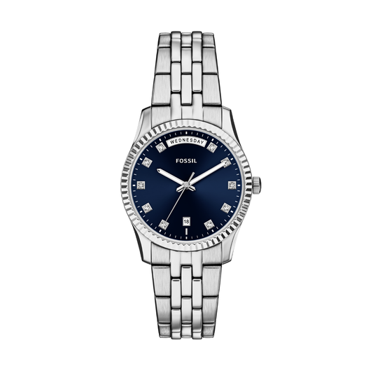 Reloj Análogo Ejecutivo Plateado de Mujer
