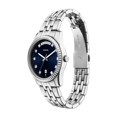 Reloj Análogo Ejecutivo Plateado de Mujer