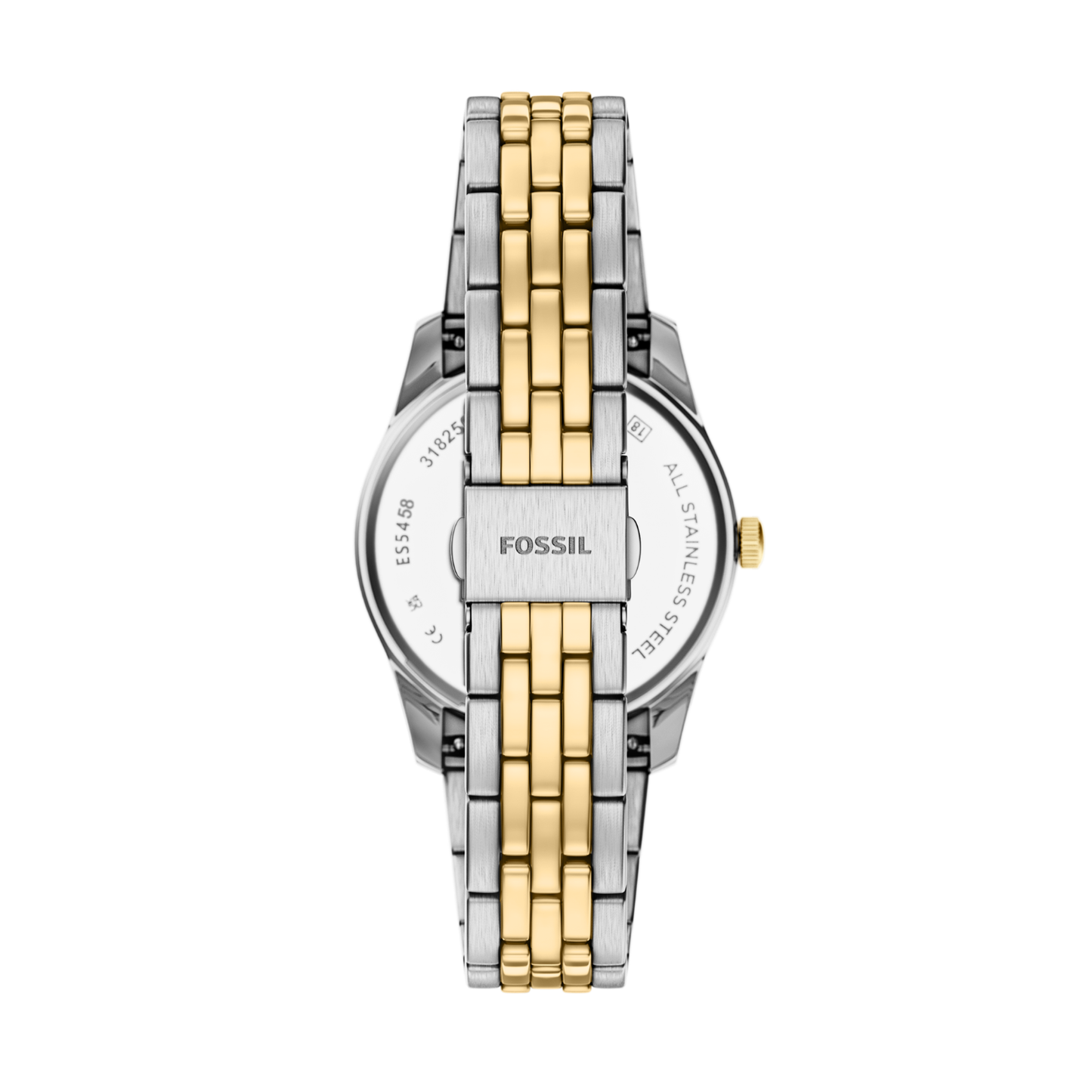 Reloj Análogo Ejecutivo Plateado Doble Tono de Mujer