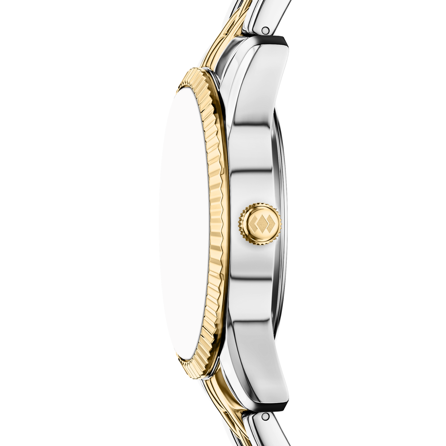 Reloj Análogo Ejecutivo Plateado Doble Tono de Mujer