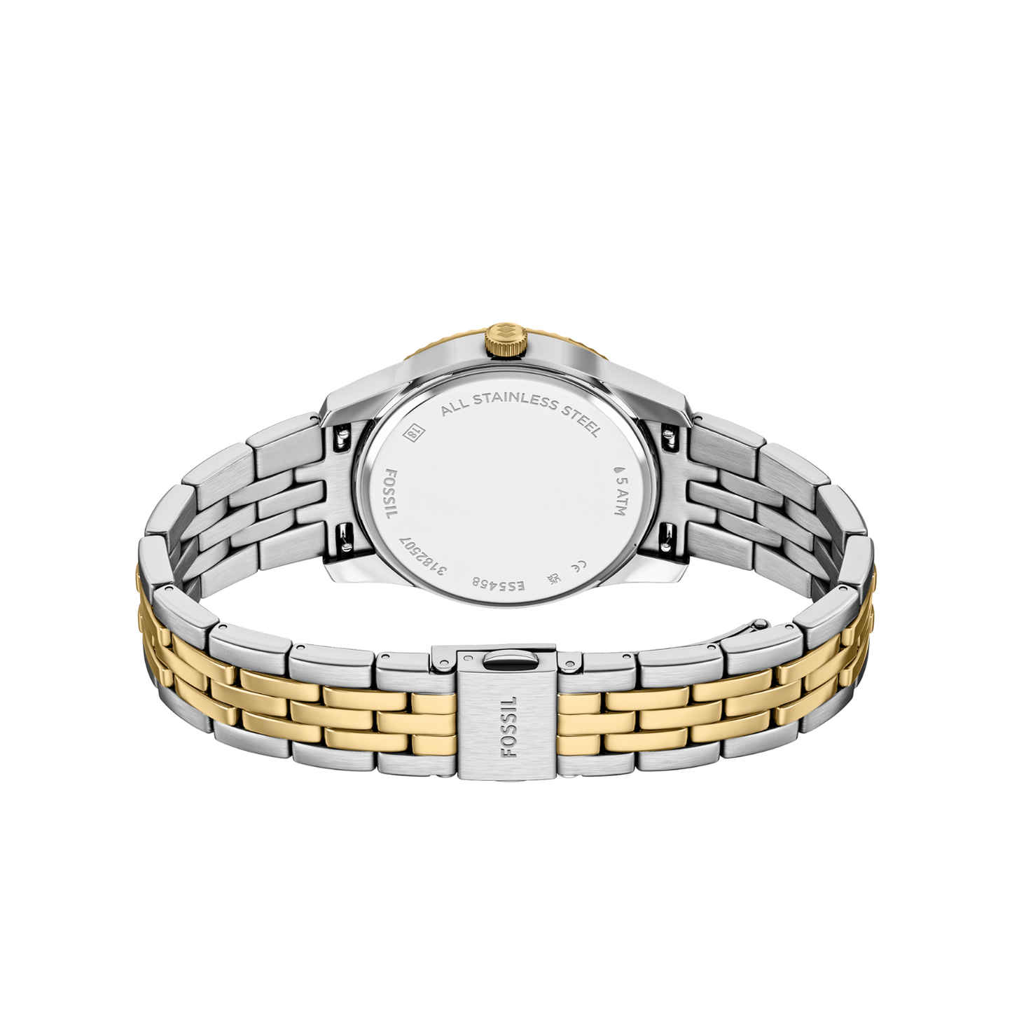 Reloj Análogo Ejecutivo Plateado Doble Tono de Mujer